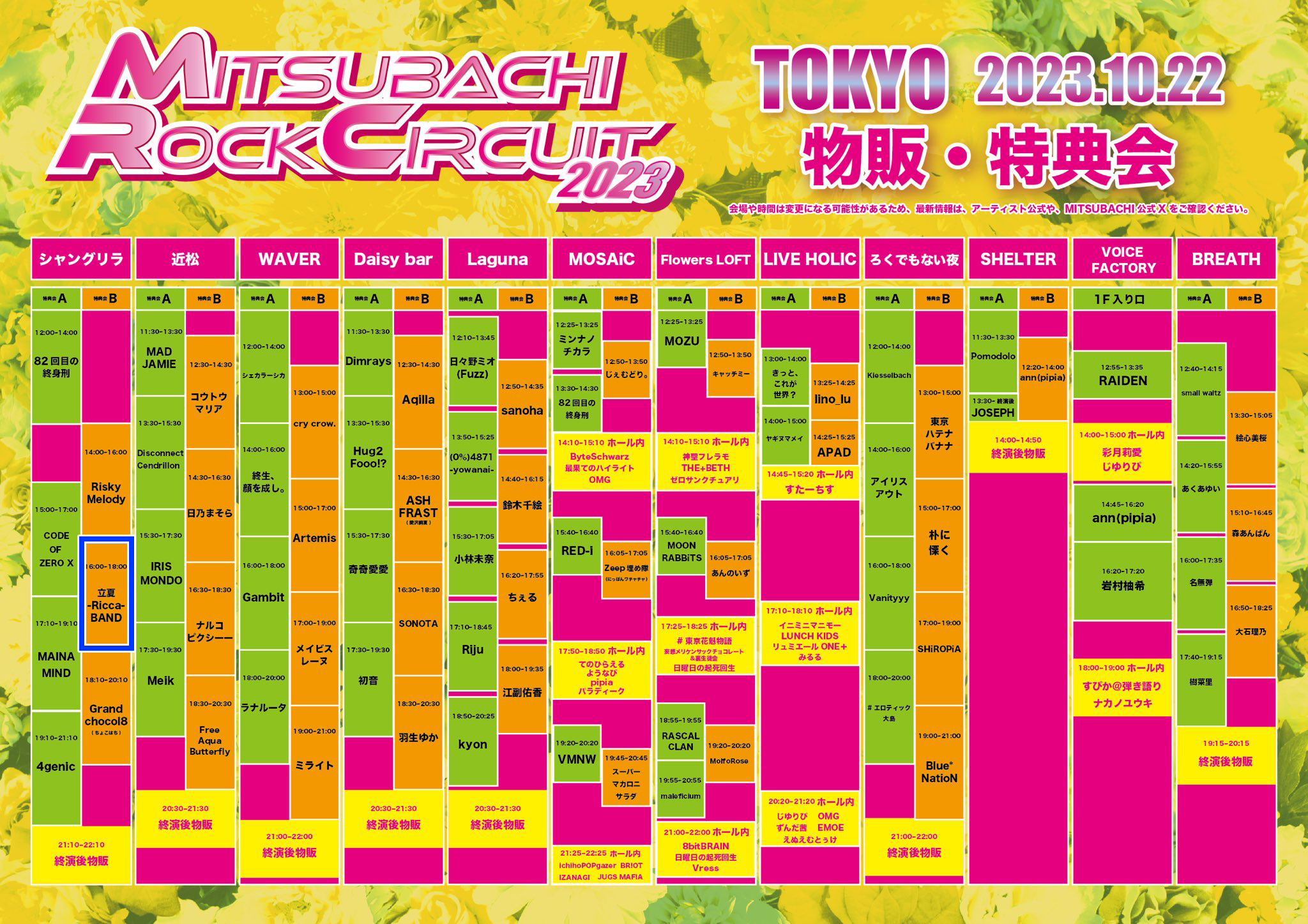 星井あおサポート出演公演(立夏-Ricca-BAND)「MITSUBACHI ROCK CIRCUIT 2023 in TOKYO」